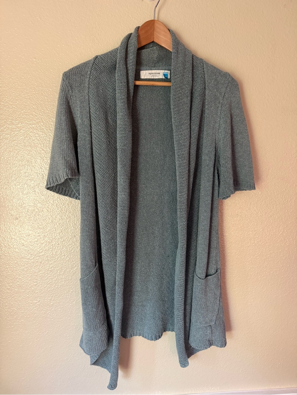 sparrow Gray Open-Front Short Sleeve Cardigan